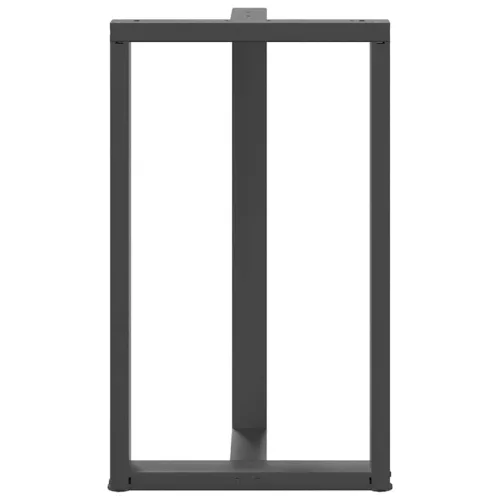  2 db antracitszürke T-alakú acél bárasztalláb 60x35x(100-101) cm