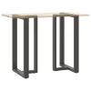  2 db antracitszürke T-alakú acél bárasztalláb 60x35x(100-101) cm