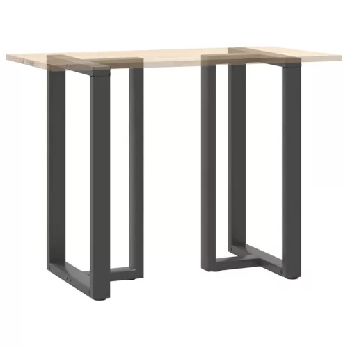  2 db antracitszürke T-alakú acél bárasztalláb 60x35x(100-101) cm