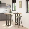  2 db fekete, T-alakú acél bárasztalláb 60x35x(100-101) cm