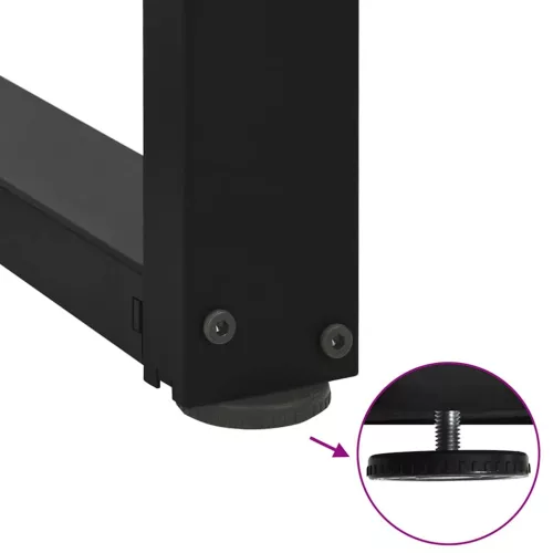  2 db fekete, T-alakú acél bárasztalláb 40x35x(110-111) cm