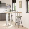  2 db T-alakú bárasztalláb, fehér, 40x35x(110-111) cm, acél