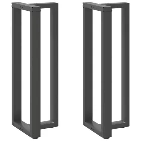   2 db antracitszürke T-alakú acél bárasztalláb 40x35x(110-111) cm