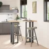  2 db antracitszürke T-alakú acél bárasztalláb 40x35x(110-111) cm