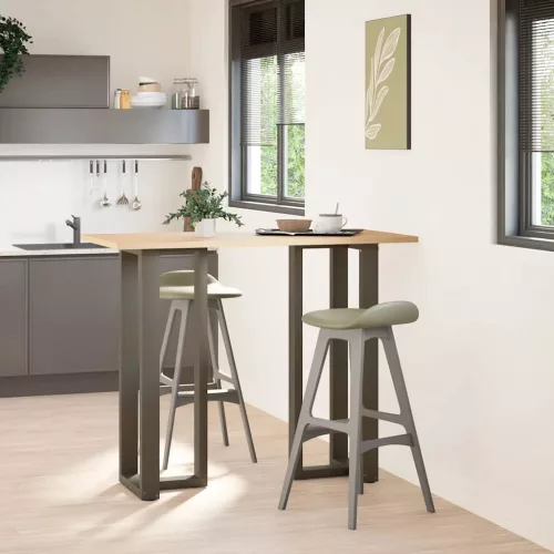  2 db fekete, T-alakú acél bárasztalláb 40x35x(110-111) cm