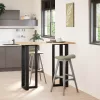  2 db fekete, T-alakú acél bárasztalláb 50x35x(110-111) cm