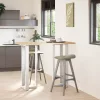  2 db fehér, T-alakú acél bárasztalláb 50x35x(110-111) cm