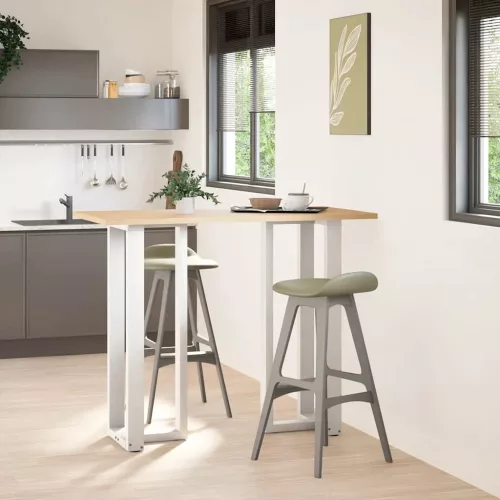  2 db fehér, T-alakú acél bárasztalláb 50x35x(110-111) cm