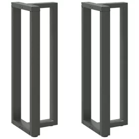    2 db antracitszürke T-alakú acél bárasztalláb 50x35x(110-111) cm