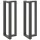  2 db antracitszürke T-alakú acél bárasztalláb 50x35x(110-111) cm