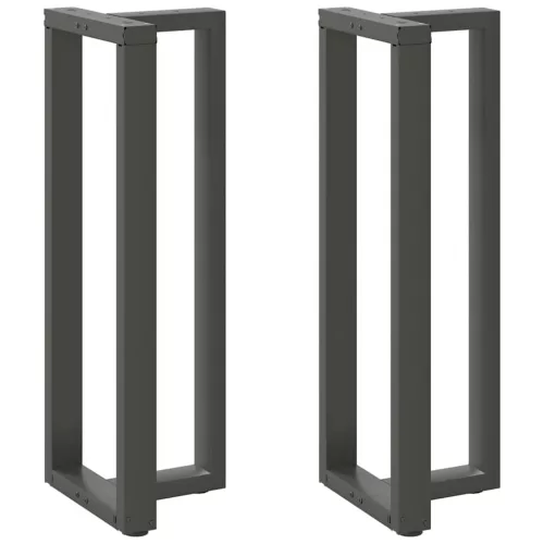  2 db antracitszürke T-alakú acél bárasztalláb 50x35x(110-111) cm