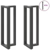  2 db antracitszürke T-alakú acél bárasztalláb 50x35x(110-111) cm