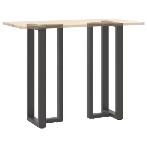  2 db antracitszürke T-alakú acél bárasztalláb 50x35x(110-111) cm