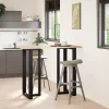  2 db fekete, T-alakú acél bárasztalláb 60x35x(110-111) cm