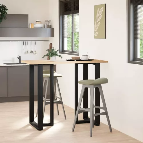  2 db fekete, T-alakú acél bárasztalláb 60x35x(110-111) cm