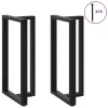  2 db fekete, T-alakú acél bárasztalláb 60x35x(110-111) cm