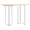  2 db T-alakú bárasztalláb, fehér, 60x35x(110-111) cm, acél