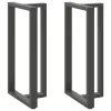  2 db antracitszürke T-alakú acél bárasztalláb 60x35x(110-111) cm