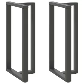    2 db antracitszürke T-alakú acél bárasztalláb 60x35x(110-111) cm