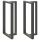  2 db antracitszürke T-alakú acél bárasztalláb 60x35x(110-111) cm