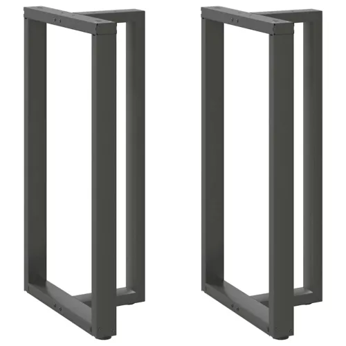  2 db antracitszürke T-alakú acél bárasztalláb 60x35x(110-111) cm