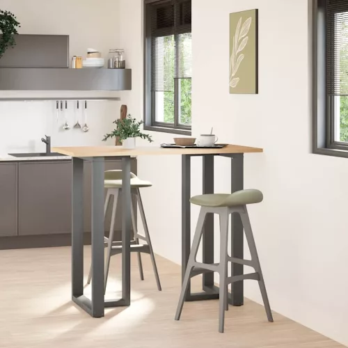  2 db antracitszürke T-alakú acél bárasztalláb 60x35x(110-111) cm