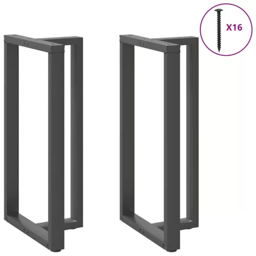  2 db antracitszürke T-alakú acél bárasztalláb 60x35x(110-111) cm