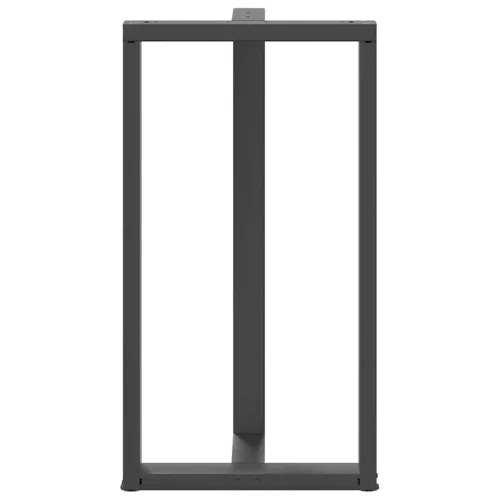  2 db antracitszürke T-alakú acél bárasztalláb 60x35x(110-111) cm