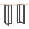  2 db antracitszürke T-alakú acél bárasztalláb 60x35x(110-111) cm