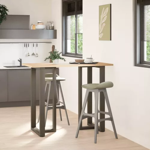  2 db fekete, T-alakú acél bárasztalláb 60x35x(110-111) cm
