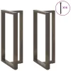  2 db fekete, T-alakú acél bárasztalláb 60x35x(110-111) cm