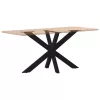  étkezőasztal pók alakú fekete acél láb 120x68x(72-73) cm