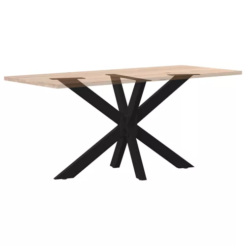  étkezőasztal pók alakú fekete acél láb 120x68x(72-73) cm