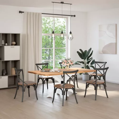  étkezőasztal pók alakú fehér acél láb 120x68x(72-73) cm