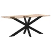  étkezőasztal pók alakú fekete acél láb 150x78x(72-73) cm