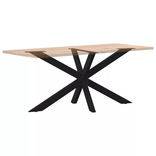  étkezőasztal pók alakú fekete acél láb 150x78x(72-73) cm