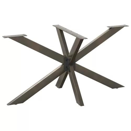  étkezőasztal pók alakú fekete acél láb 150x78x(72-73) cm
