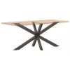 étkezőasztal pók alakú fekete acél láb 150x78x(72-73) cm