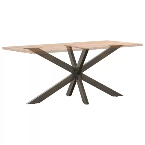  étkezőasztal pók alakú fekete acél láb 150x78x(72-73) cm