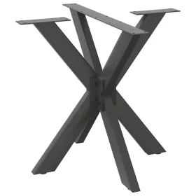    antracit színű, pók alakú étkezőasztal láb acélból 85x85x(72-73) cm