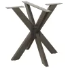  étkezőasztal pók alakú fekete acél láb 85x85x(72-73) cm