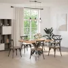  étkezőasztal pók alakú fekete acél láb 85x85x(72-73) cm