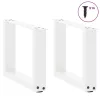  2 db U alakú fehér dohányzóasztal láb 30x(30-31) cm acél