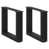  2 db U alakú dohányzóasztal láb fekete 40 x (30-31) cm acél dohányzóasztal láb