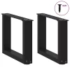  2 db U alakú dohányzóasztal láb fekete 40 x (30-31) cm acél dohányzóasztal láb