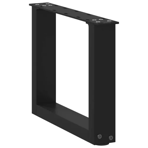 2 db U alakú dohányzóasztal láb fekete 40 x (30-31) cm acél dohányzóasztal láb