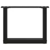 2 db U alakú dohányzóasztal láb fekete 40 x (30-31) cm acél dohányzóasztal láb
