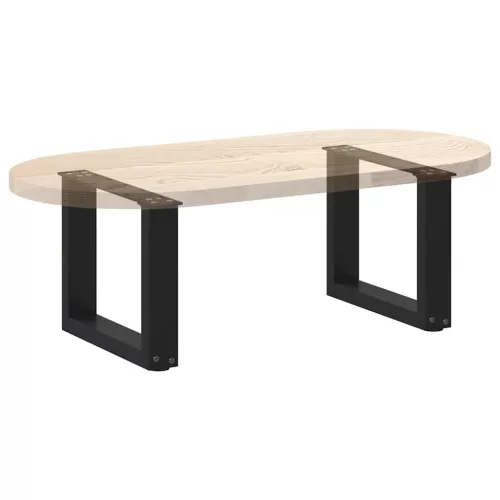  2 db U alakú dohányzóasztal láb fekete 40 x (30-31) cm acél dohányzóasztal láb