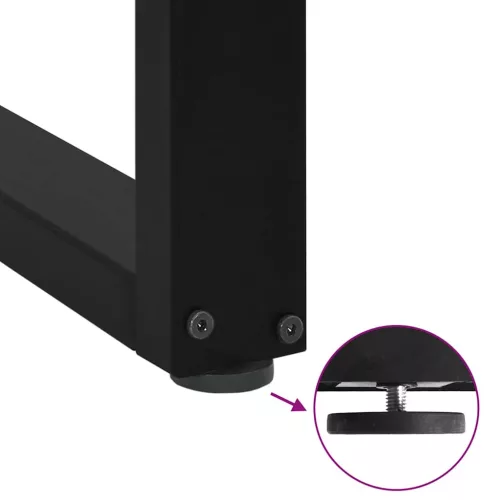  2 db U alakú dohányzóasztal láb fekete 40 x (30-31) cm acél dohányzóasztal láb