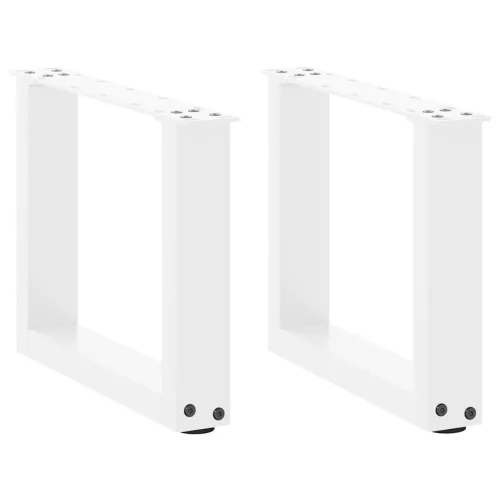  2 db U alakú dohányzóasztal láb fehér 40 x (30-31) cm acél